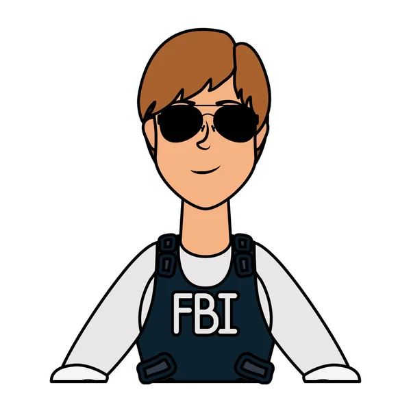 Jovem mulher agente do FBI personagem —  Vetores de Stock