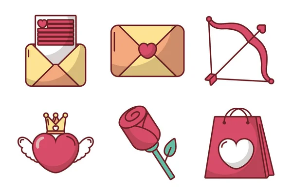 Paquete de iconos de día de San Valentín — Vector de stock