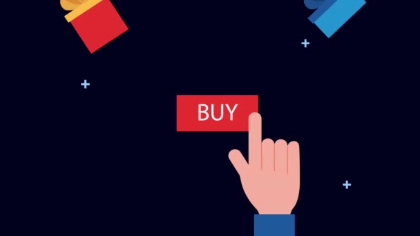 main humaine avec des icônes du commerce électronique 