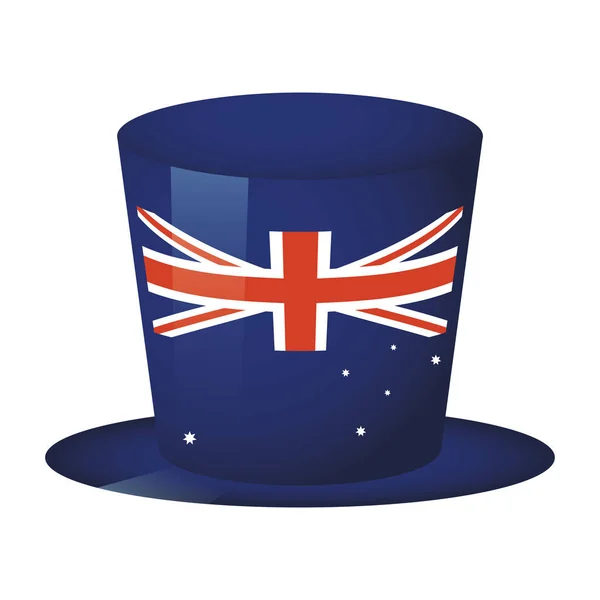 Bandeira do país australiano em tophat — Vetor de Stock