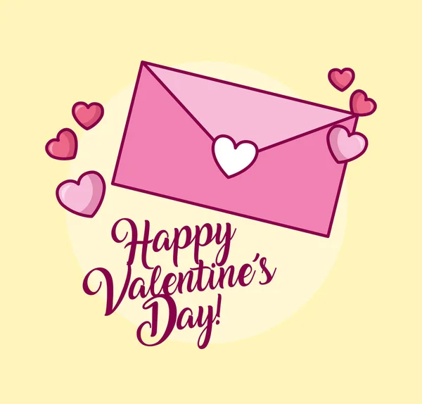 Dia dos namorados celebração com envelope e coração — Vetor de Stock