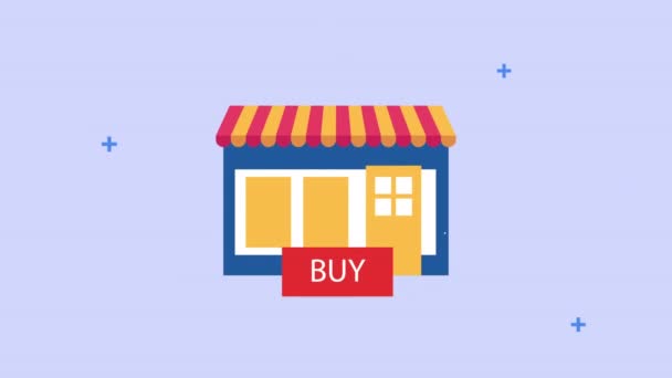 bâtiment de magasin avec loupe 