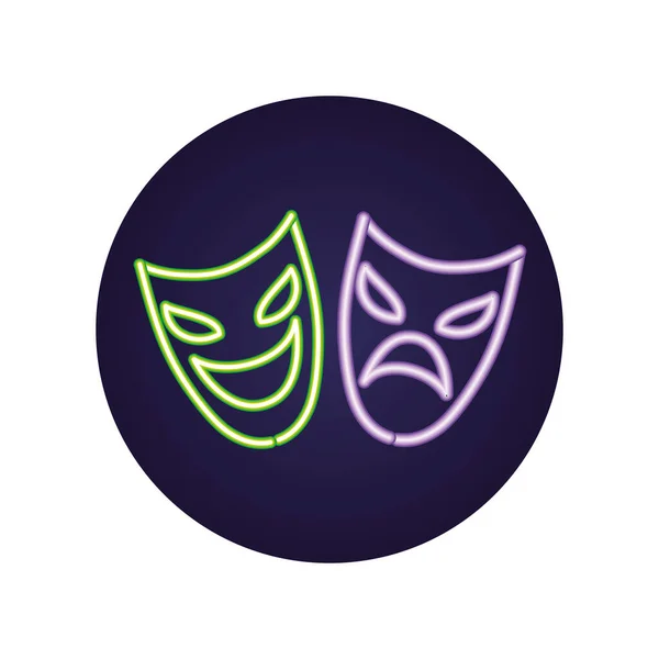 Mardi gras theater faces celebration masks — Stock Vector