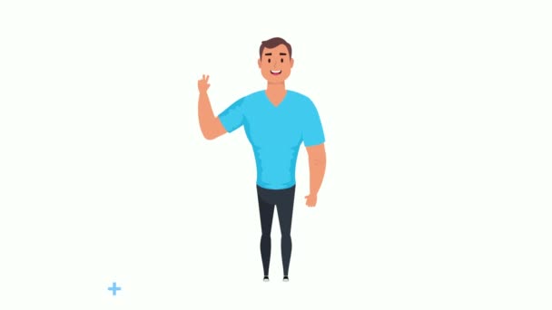 Jonge zakenman avatar karakter pictogram — Stockvideo