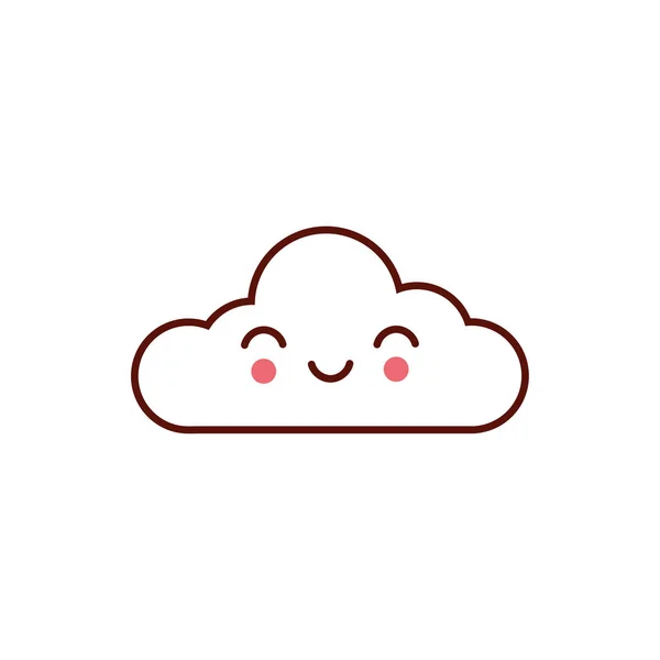 Şirin bulut kawaii komik karakter simgesi — Stok Vektör