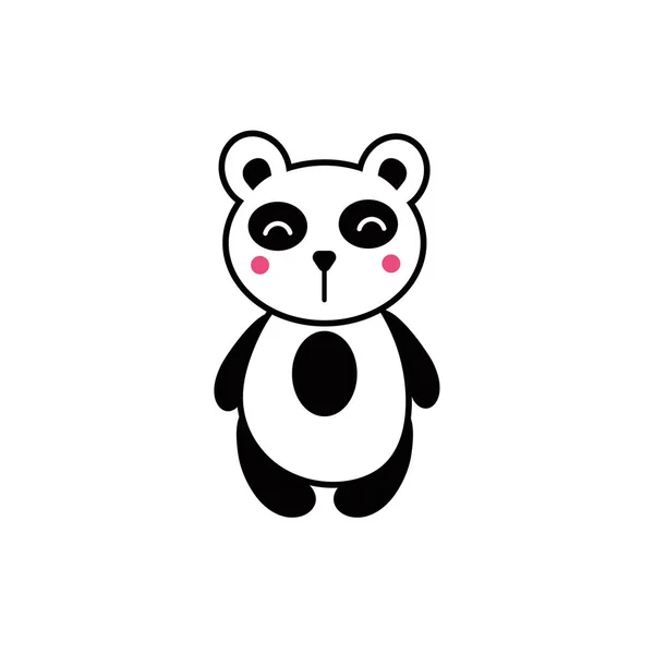 Cute bear panda animal comic character — ストックベクタ