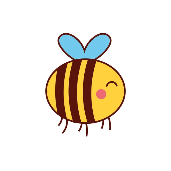 Abeja lindo personaje de cómic animal — Vector de stock