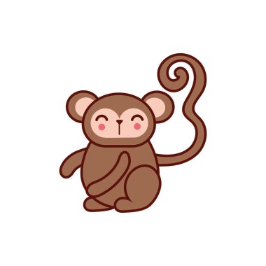 cute monkey animal comic character