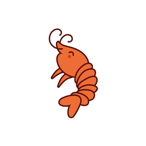 Cute shrimp animal comic character — ストックベクタ