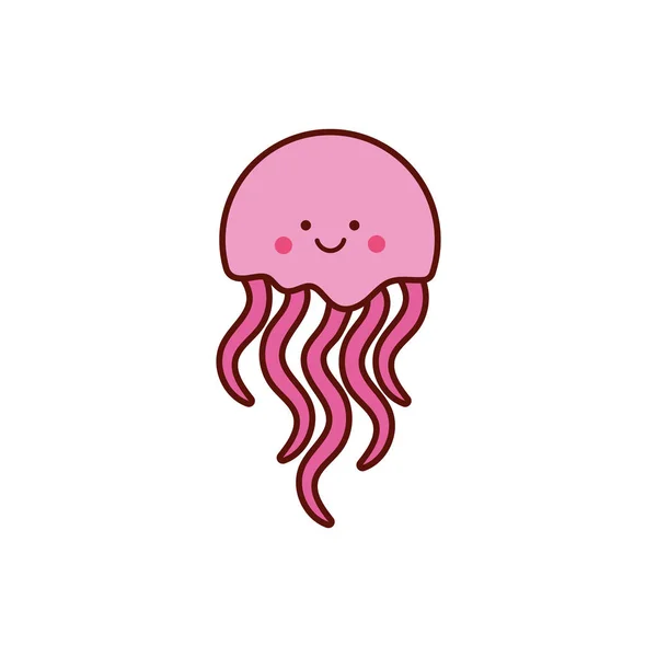Милый медуза животных комический персонаж — стоковый вектор