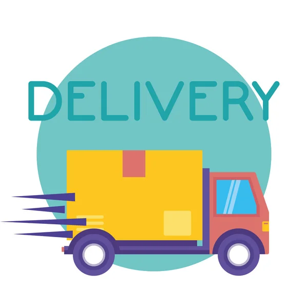 Logistic delivery service with truck — ストックベクタ