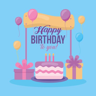 Mutlu yıllar, tatlı pastayla birlikte.