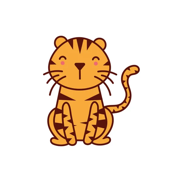 Χαριτωμένος χαρακτήρας κόμικ τίγρης ζώο — Διανυσματικό Αρχείο