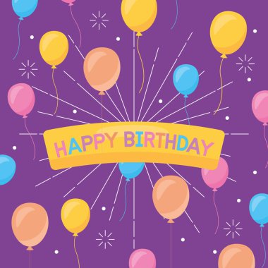 Balonlu doğum günü kartınız kutlu olsun helyum.