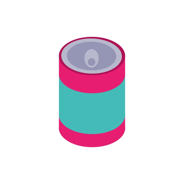 Bebida con caña de soda icono aislado — Vector de stock