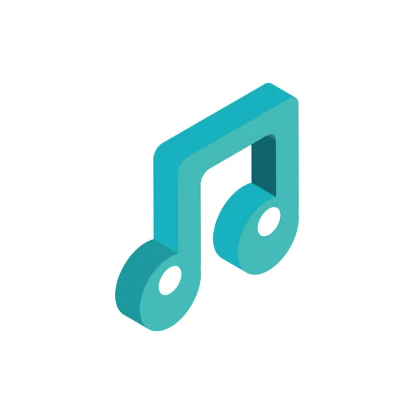 Ljud isolerad ikon för musik anteckning — Stock vektor