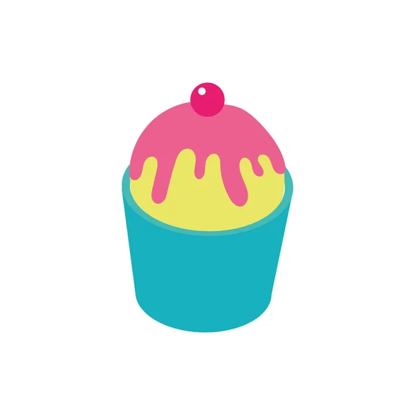 Dulce cupcake panadería aislado icono — Archivo Imágenes Vectoriales