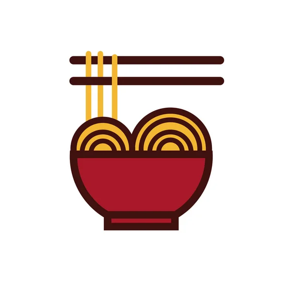 Блюдо со спагетти chinesse пищи — стоковый вектор