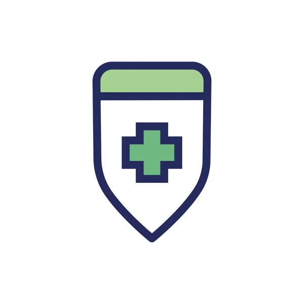 Medical cross symbol in shield — ストックベクタ