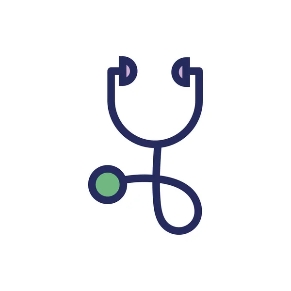 Medicinsk stetoskop verktyg platt stil ikon — Stock vektor