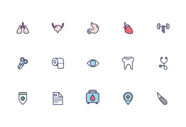 Tıbbi set simgeleri demeti