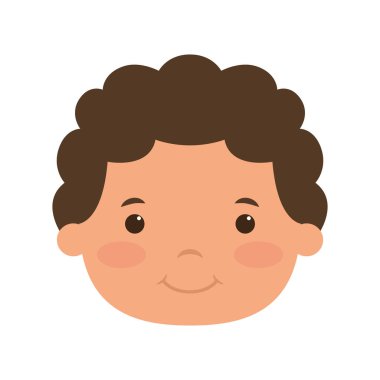 Sevimli küçük çocuk baş komik karakter.