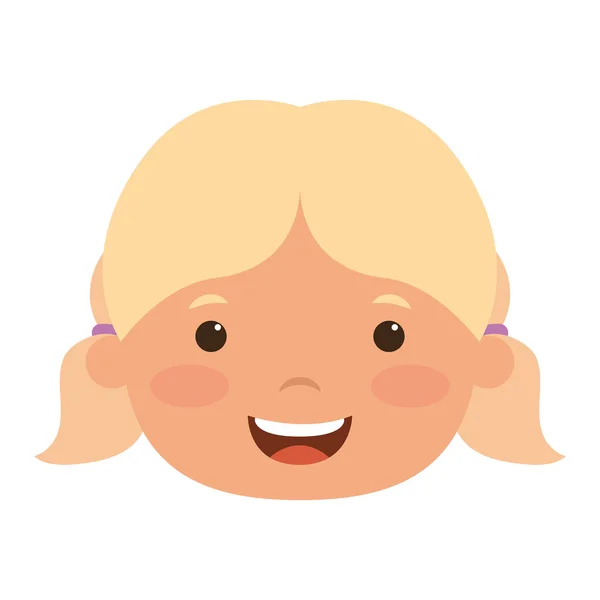 Schattig klein blond meisje hoofd karakter — Stockvector