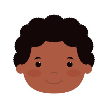 afro küçük çocuk baş komik karakter