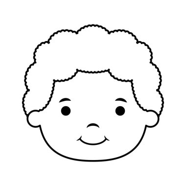 Sevimli küçük çocuk baş komik karakter.