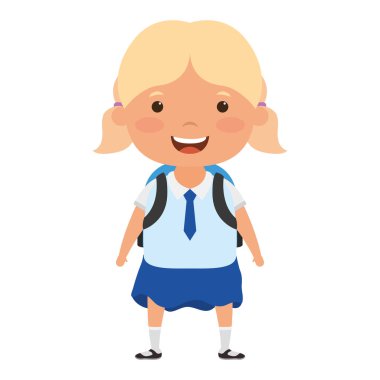 Sevimli küçük sarışın kız karakter.