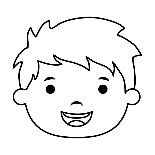 Niedlichen kleinen Jungen Kopf Comic-Figur — Stockvektor