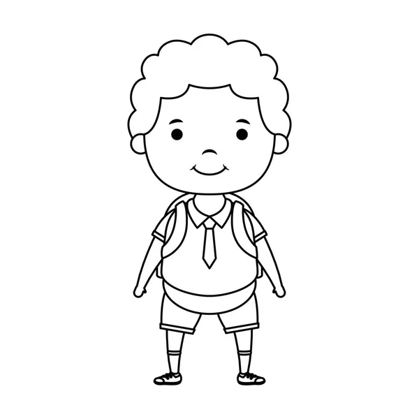 Cute little student boy character — Stock Vector