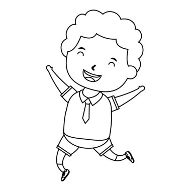 Sevimli küçük öğrenci çocuk karakteri