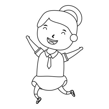 sevimli küçük öğrenci kız karakter