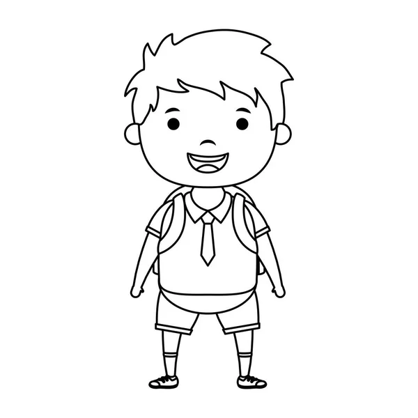 Cute little student boy character — Stock Vector