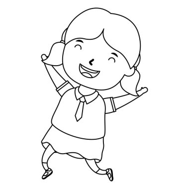 sevimli küçük öğrenci kız karakter