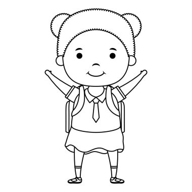 sevimli küçük öğrenci kız karakter