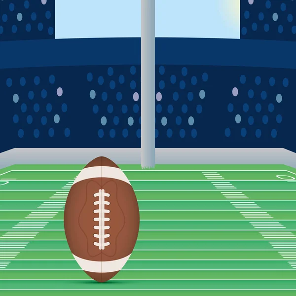 Cartaz esporte superbowl com balão no estádio — Vetor de Stock