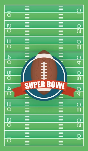 Cartaz esporte superbowl com balão no estádio —  Vetores de Stock