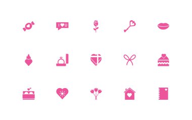 Bir deste mutlu sevgililer günü simgeleri