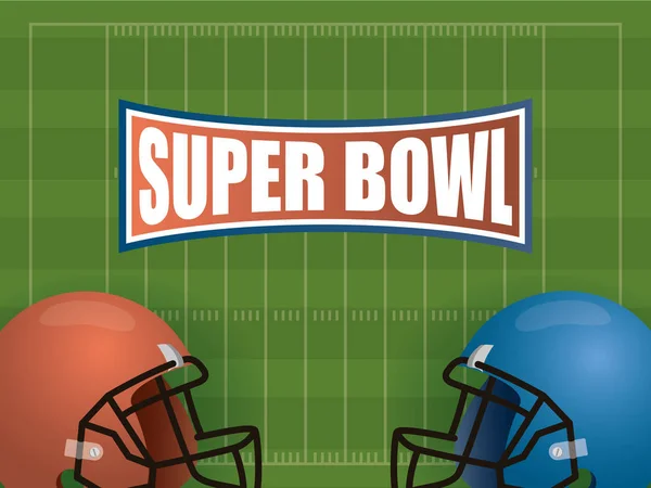 Póster deportivo superbowl con cascos — Vector de stock