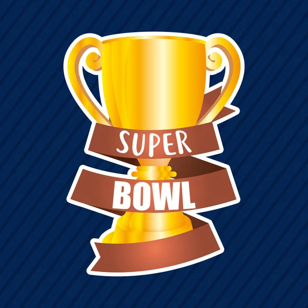 Cartaz esporte superbowl com moldura copo troféu — Vetor de Stock