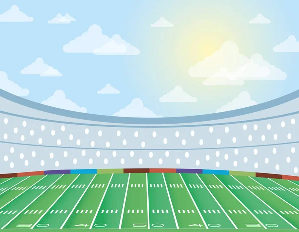 Superbowl cartaz desportivo com cena estádio — Vetor de Stock