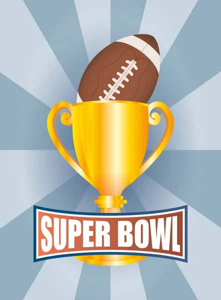 Superbowl sport affisch med trofé och ballong — Stock vektor