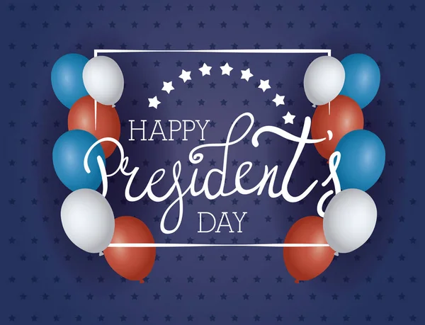 Feliz dia presidentes balões hélio —  Vetores de Stock