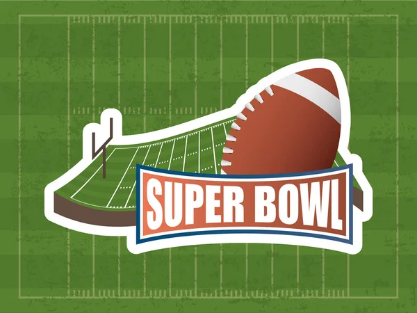 Cartaz esporte superbowl com balão no estádio — Vetor de Stock