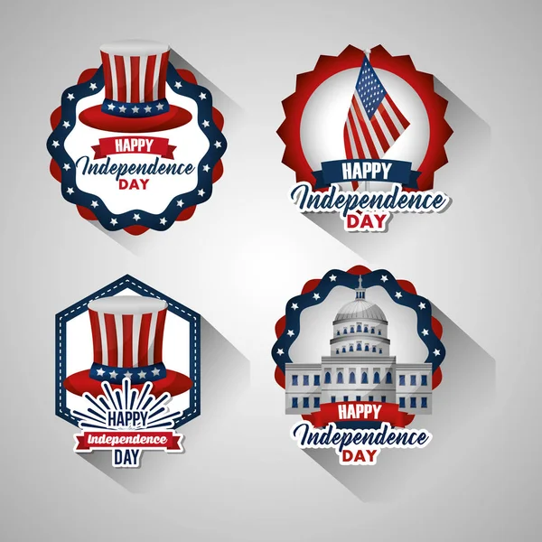 Paquete de emblemas de día de presidentes — Vector de stock
