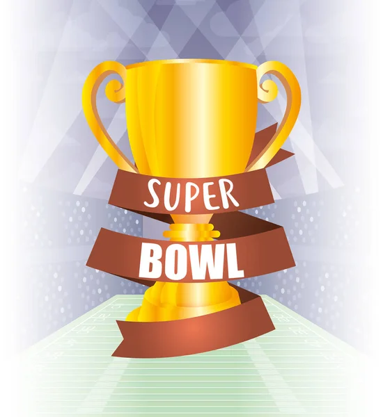 Affiche de sport superbowl avec coupe trophée — Image vectorielle