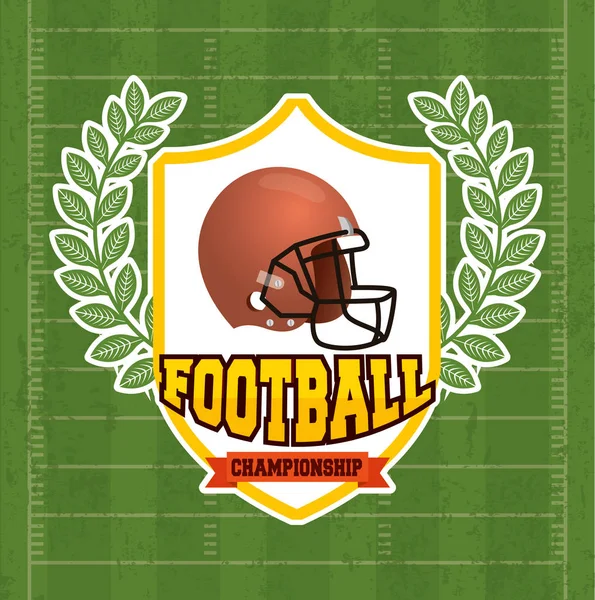 Superbowl Sport Poster mit Helm im Schild — Stockvektor