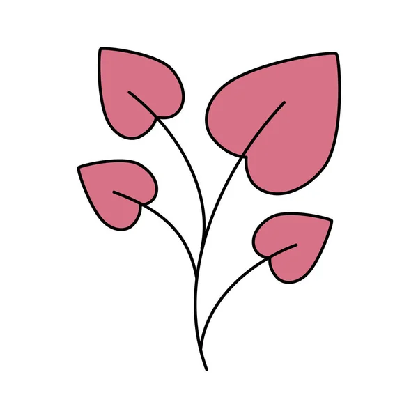 Leafs in shape heart isolated icon — ストックベクタ